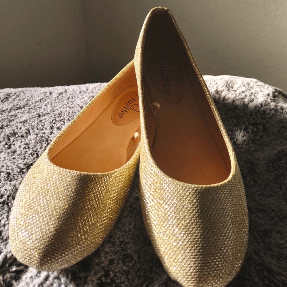 HapHop Flats Gold Glitter
